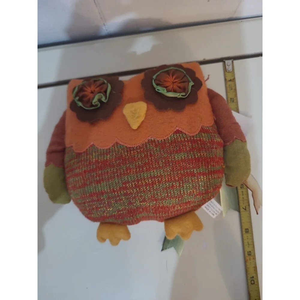Kirkland’s Friendly Owl Door Hanger Plush Pillow Fall Thanksgiving  NEW